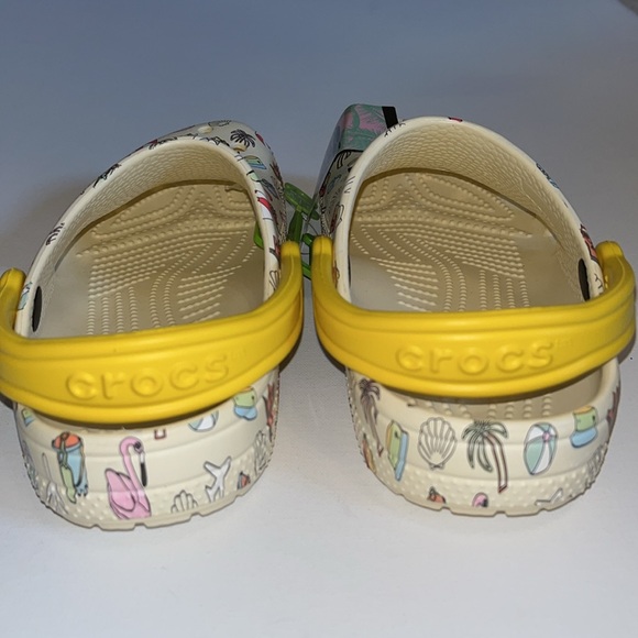 Crocs classic spring break clog Pool party beach palm flamingo shell big kids J4 - Picture 12 of 13